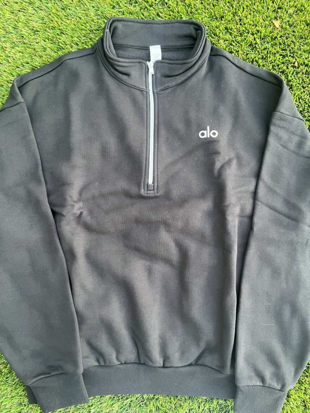 ALO Yoga Black Quarter-Zip Pullover, Size M Unisex